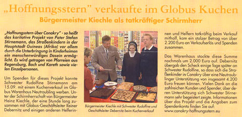 Kuchenverkauf bei Globus